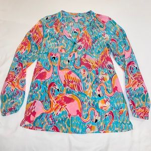 Lilly Pulitzer Flamingo Elsa top